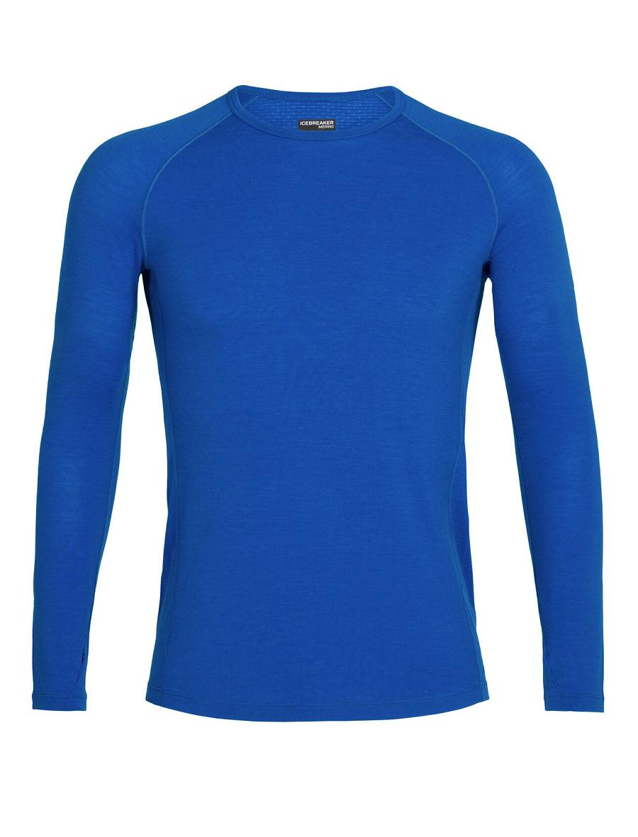 Men\'s Icebreaker BodyfitZone™ Merino 150 Zone Long Sleeve Crewe Thermal Top Base Layers Lazurite | CA 1585JPQJ